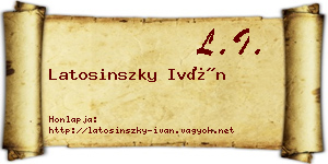 Latosinszky Iván névjegykártya