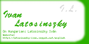 ivan latosinszky business card